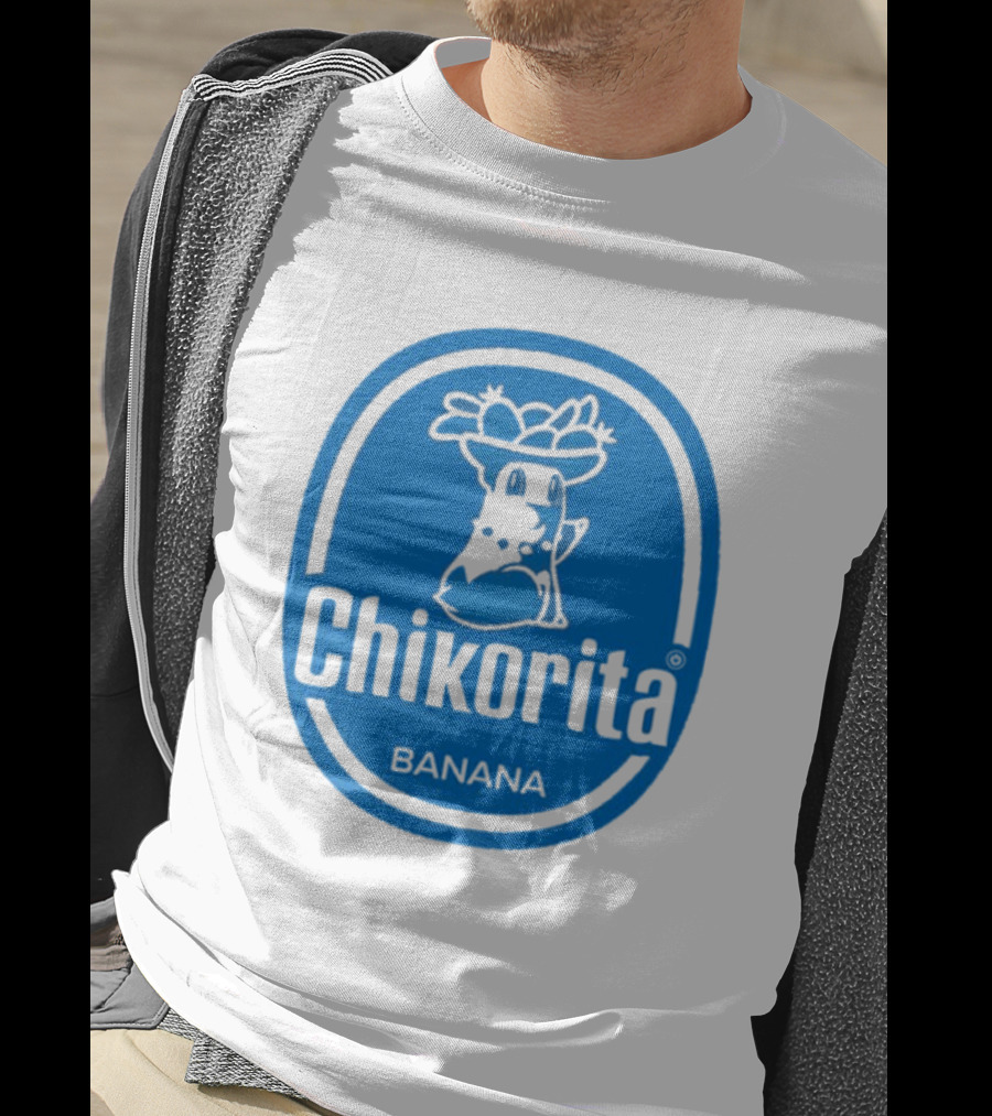 Chikorita Banana Crossover Logo Black And Blue T-Shirt