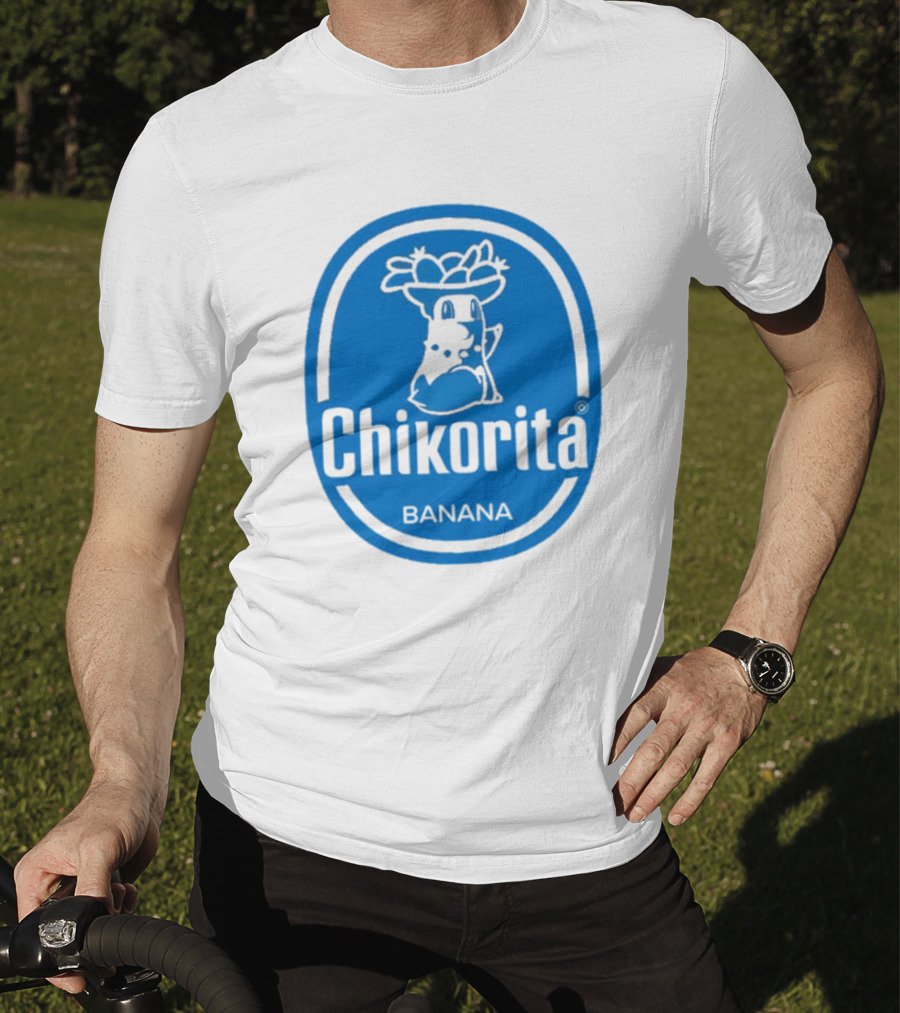 Chikorita Banana Crossover Logo Black And Blue T-Shirt