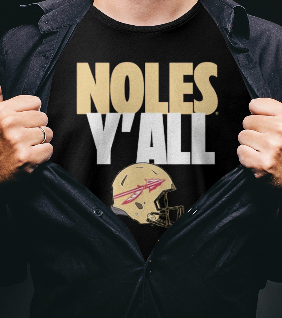Noles Y'all Florida State Seminoles Helmet T-Shirt