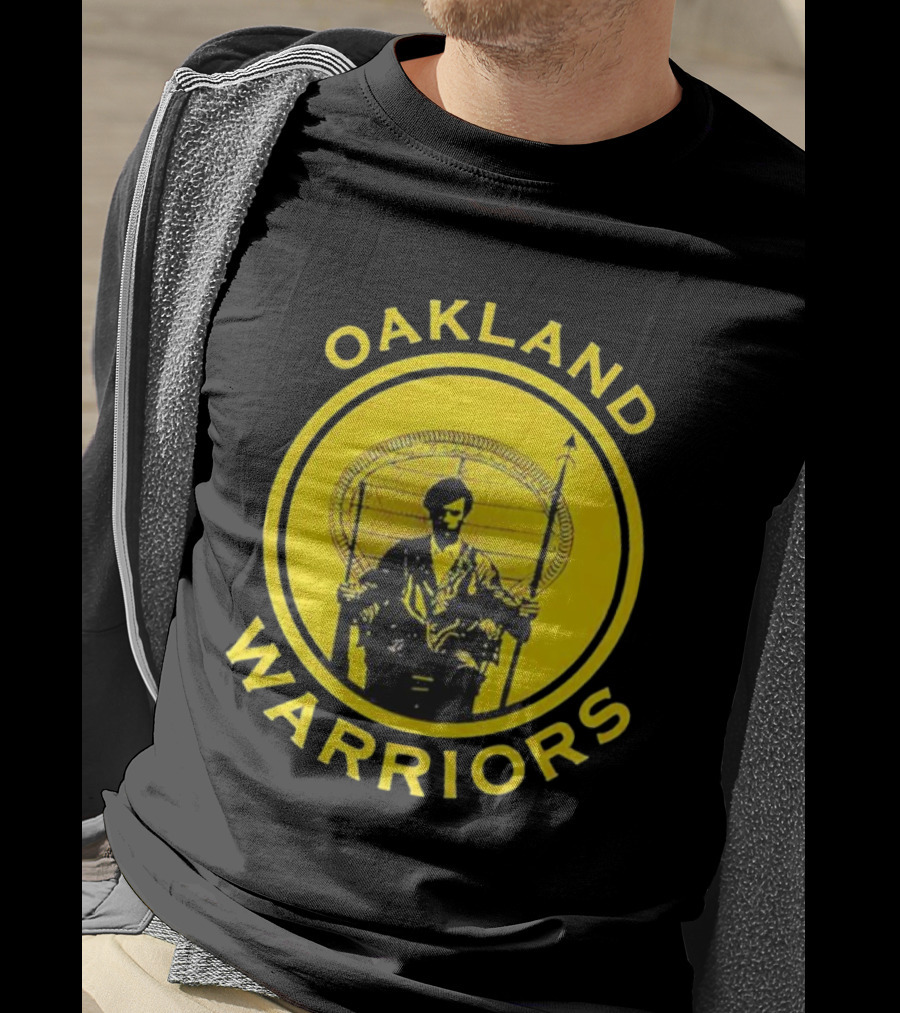 Oakland Warriors Huey Newton Chair Emblem T-Shirt