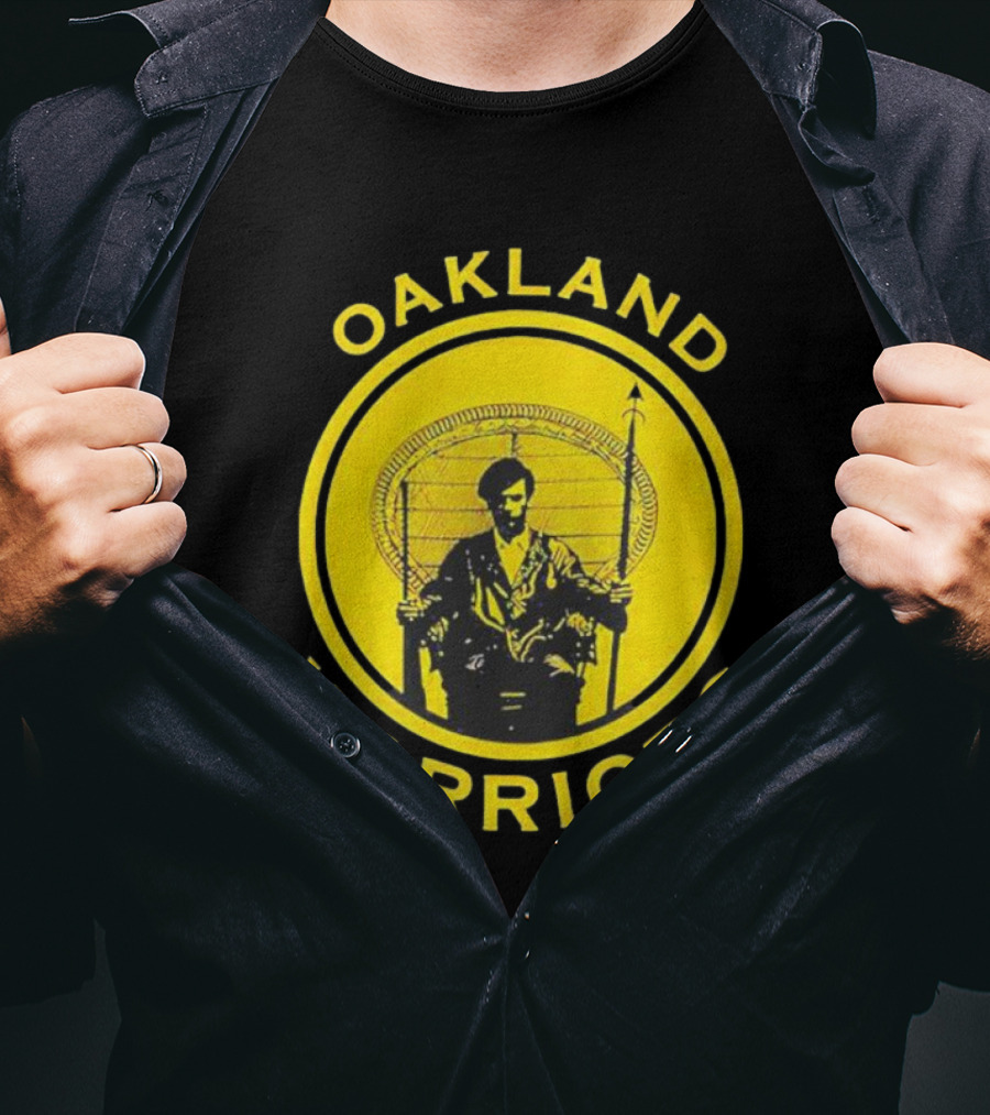 Oakland Warriors Huey Newton Chair Emblem T-Shirt