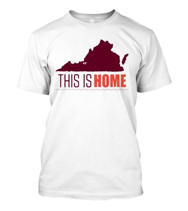 Virginia Tech Football This Is Home Virginia Map T-Shirt