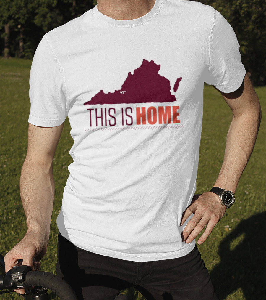 Virginia Tech Football This Is Home Virginia Map T-Shirt