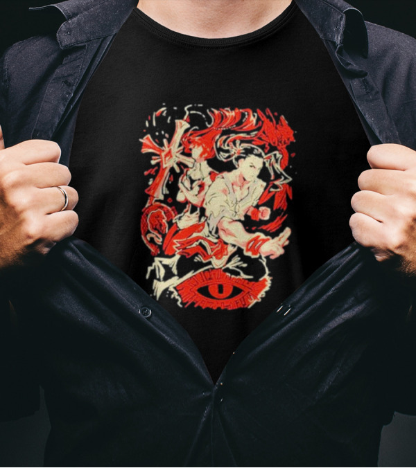 Xenogears Alpha Omega Eye Character Dynamic Red White T-Shirt