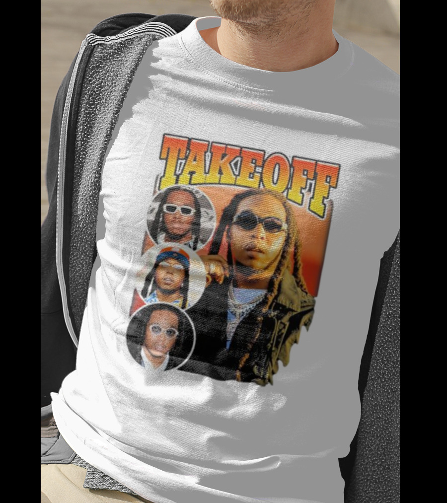 Quavo Migos Takeoff Rapper Tribute Circular Portraits T-Shirt