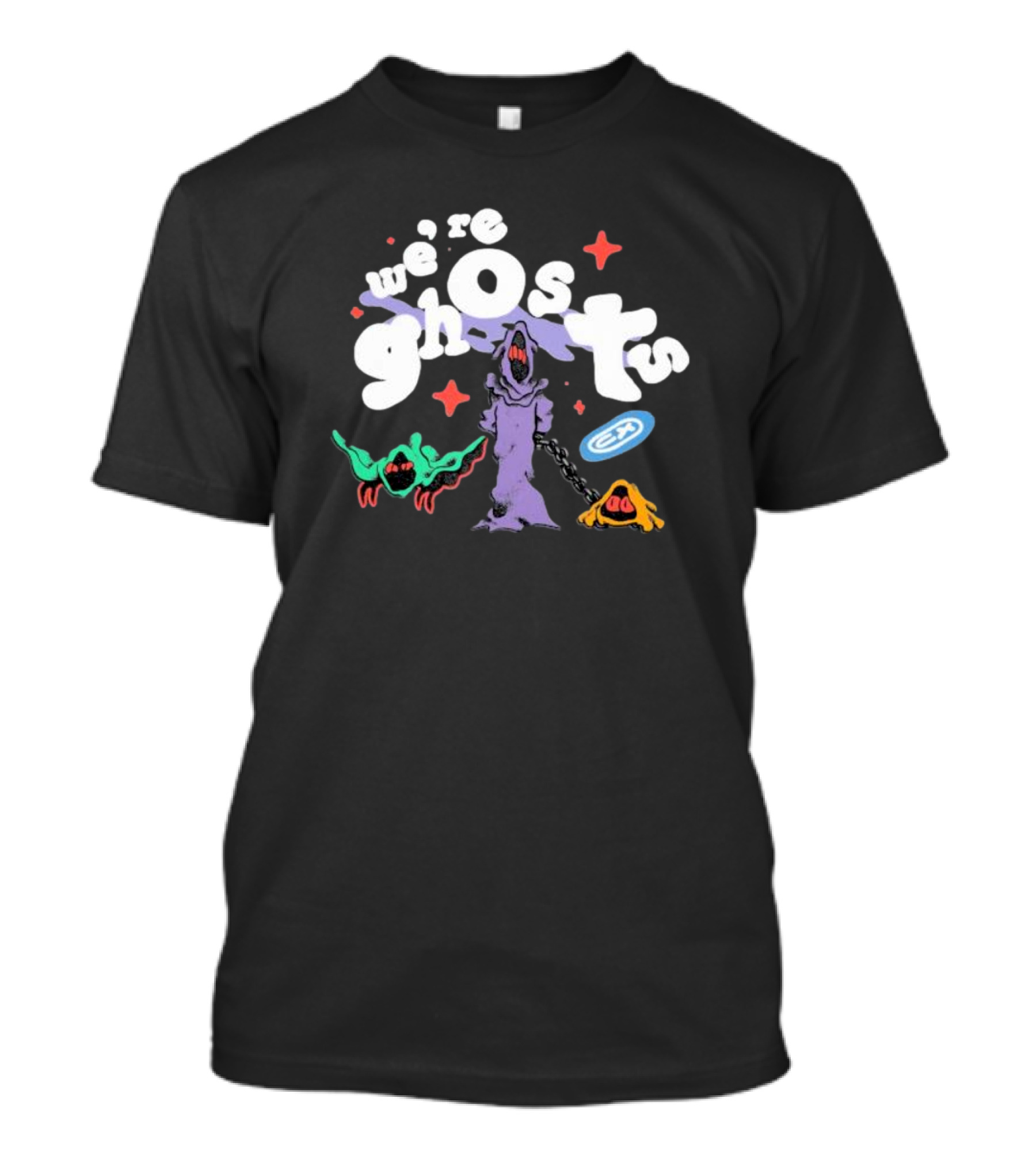 We're Ghosts EA With Colorful Creatures And Star Accents T-Shirt