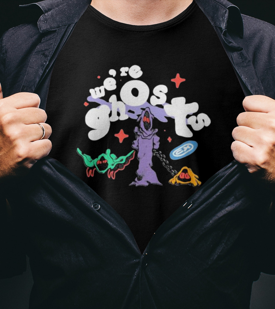 We're Ghosts EA With Colorful Creatures And Star Accents T-Shirt
