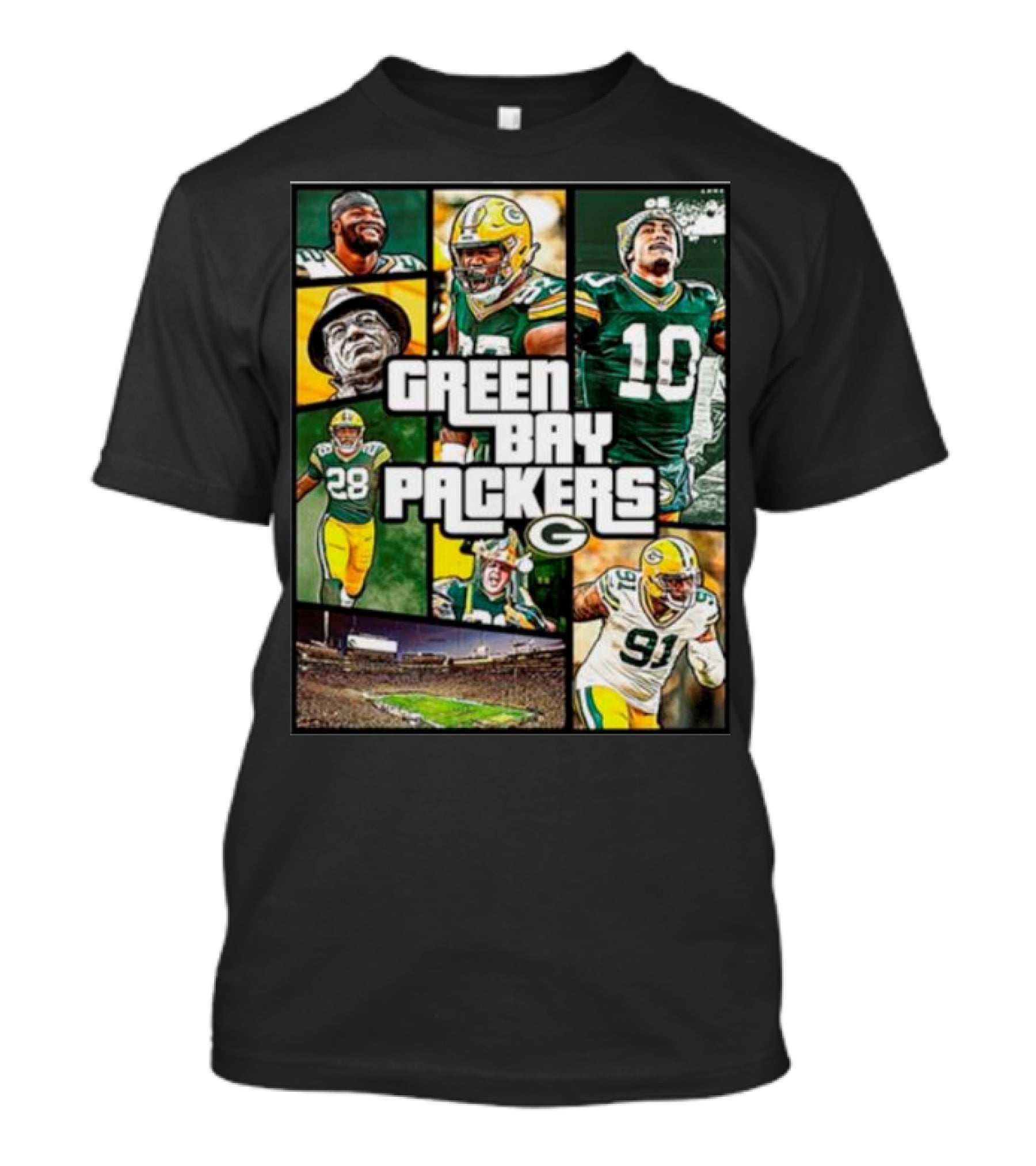 Green Bay Packers Players Collage Grand Theft Auto T-Shirt