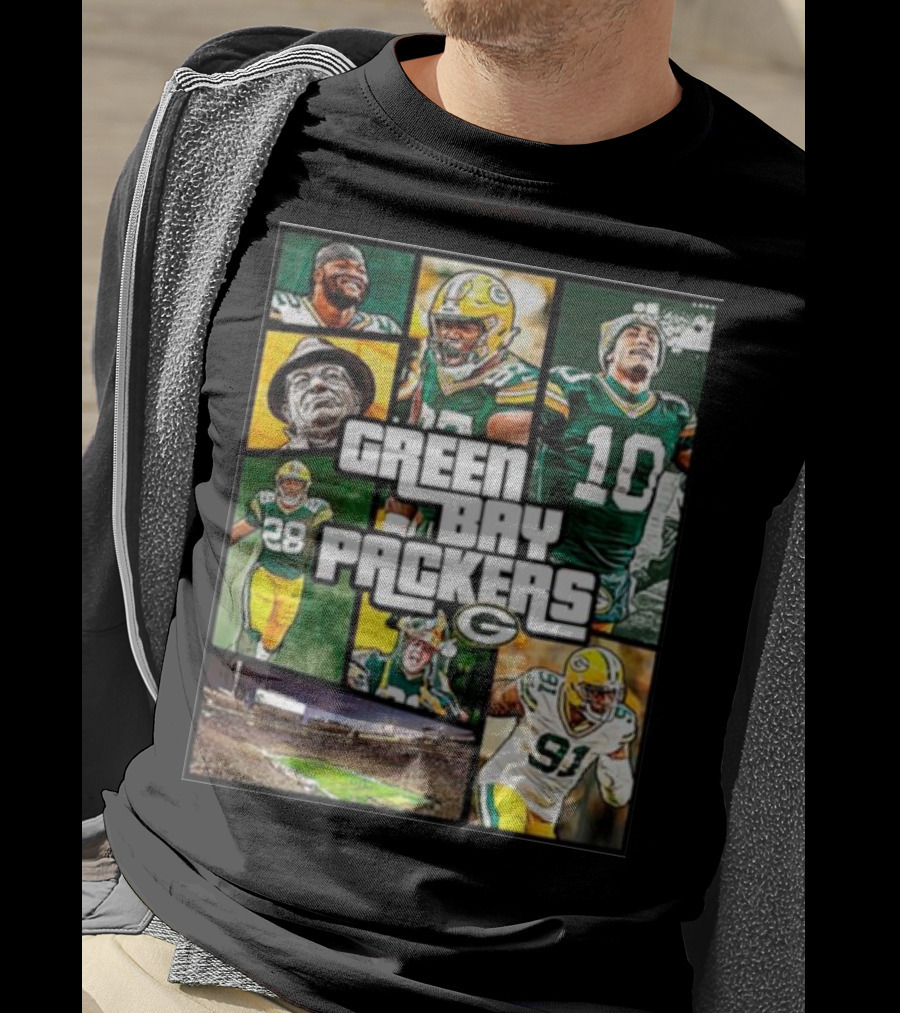 Green Bay Packers Players Collage Grand Theft Auto T-Shirt