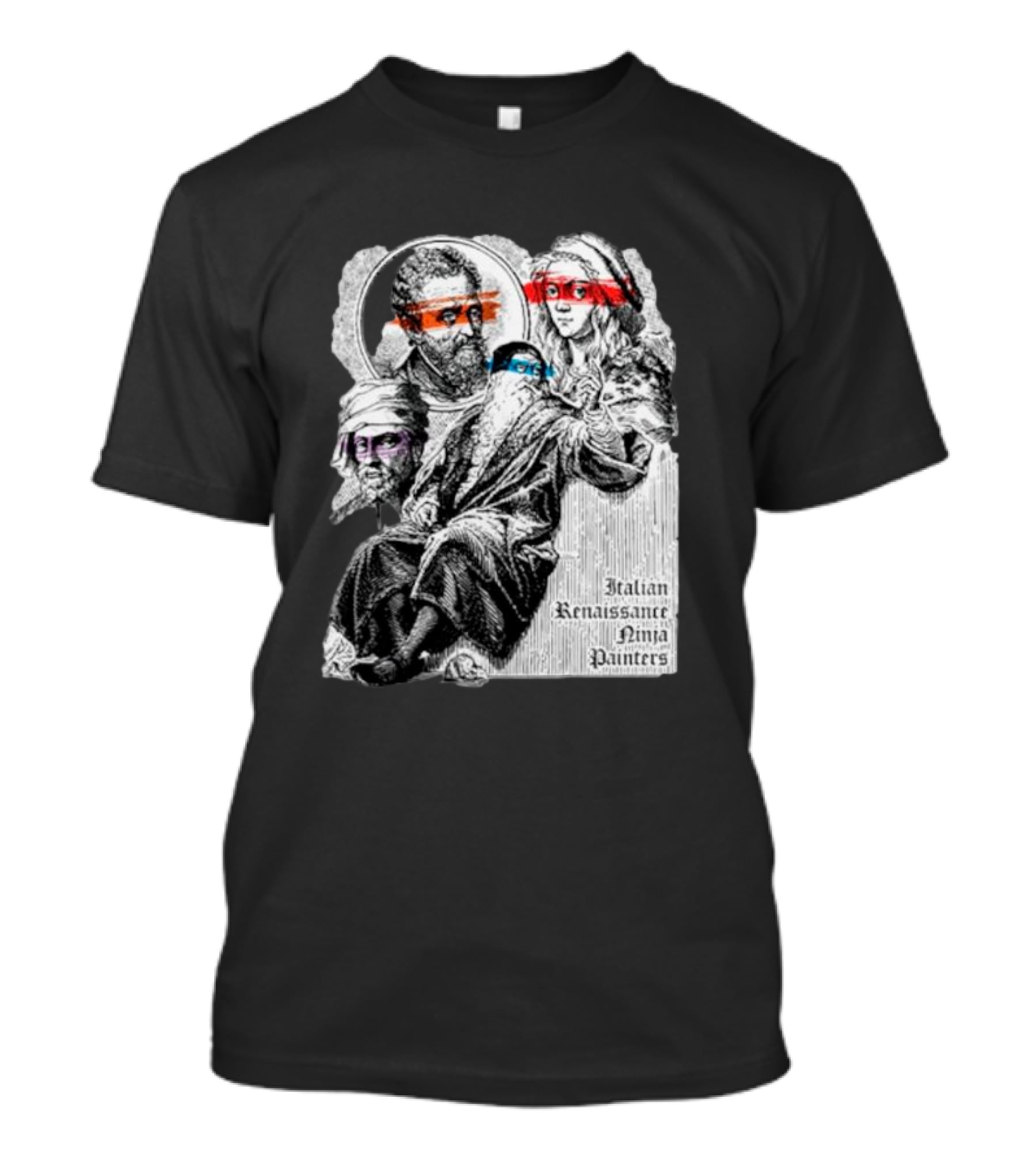 Italian Renaissance Ninja Painters Graphic Mashup T-Shirt