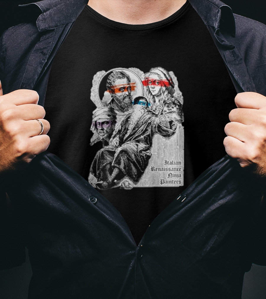 Italian Renaissance Ninja Painters Graphic Mashup T-Shirt