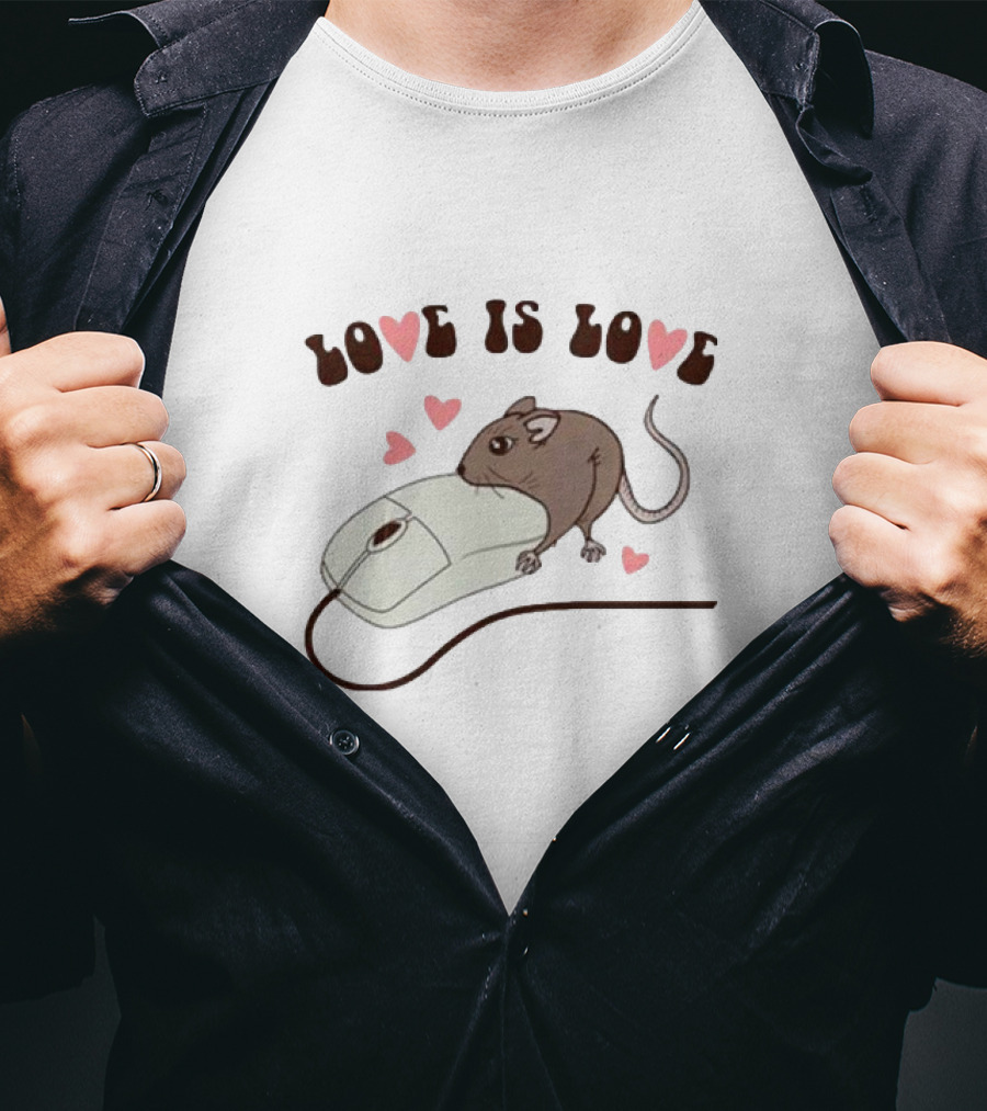 Love Is Love Heart Mouse Computer Mouse T-Shirt