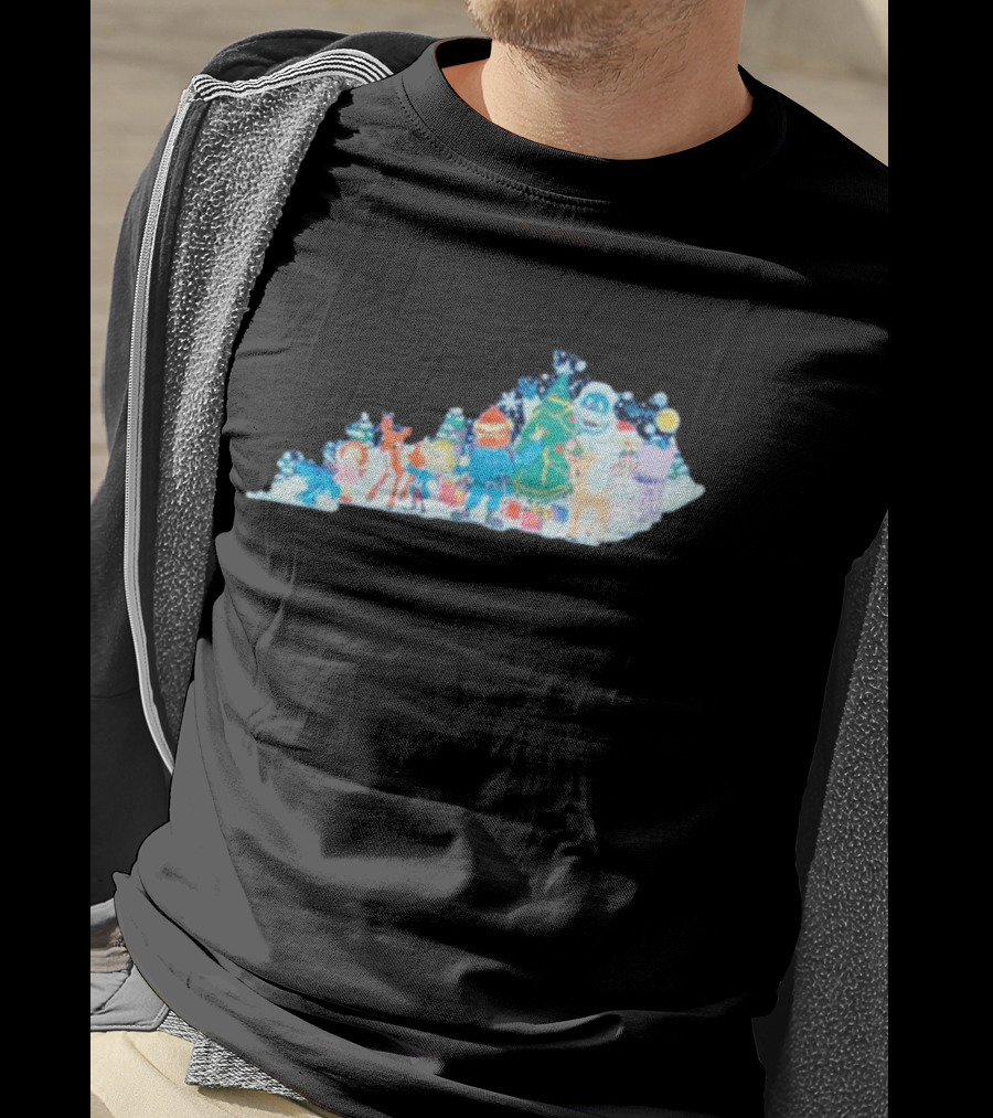 Misfit Kentuckians Christmas Characters Kentucky Map T-Shirt