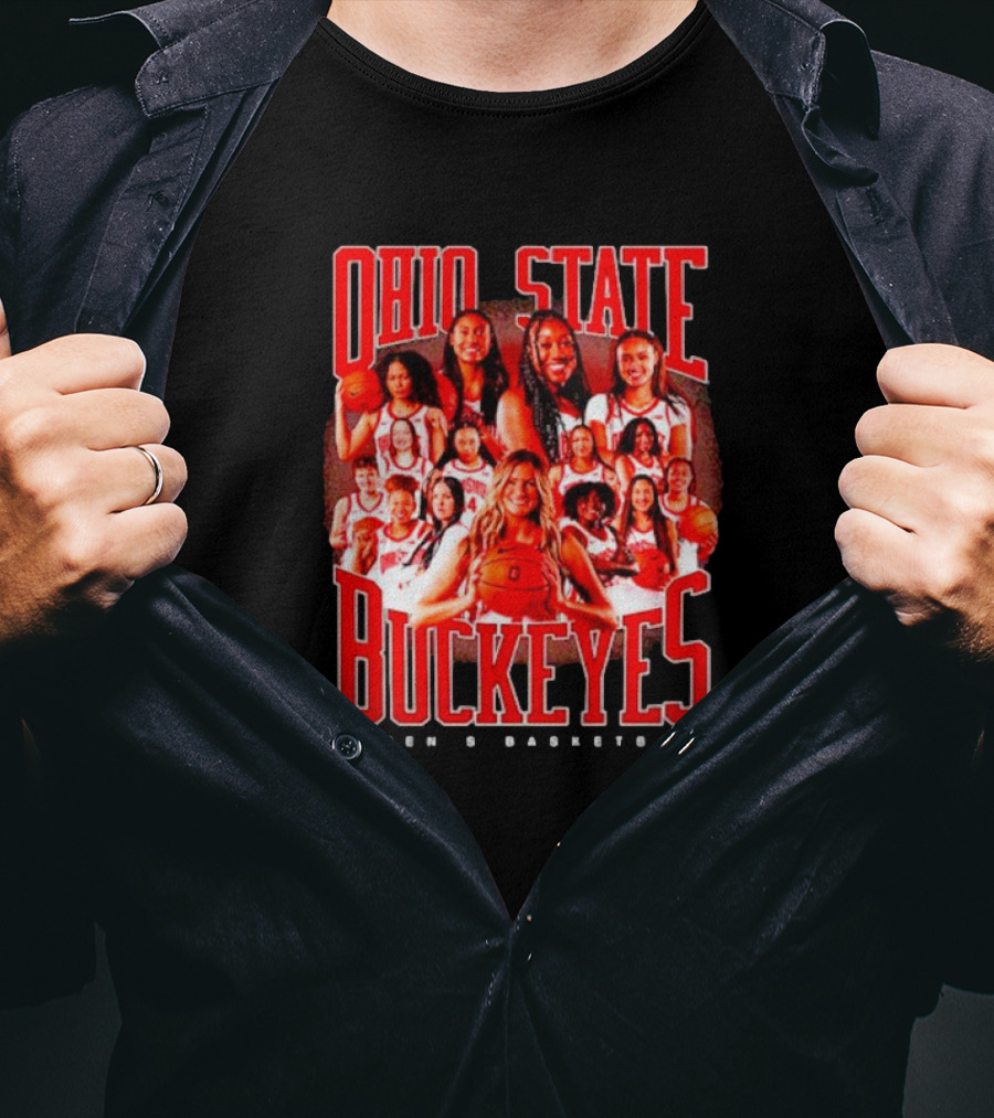 Ohio State Buckeyes Women's Basketball Team Players Group Photo T-Shirt