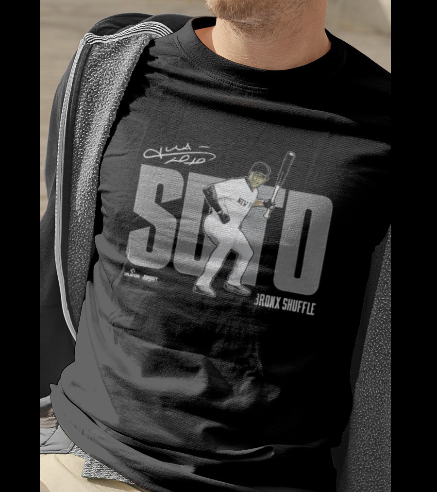 Soto Bronx Shuffle New York Yankees Player Signature T-Shirt