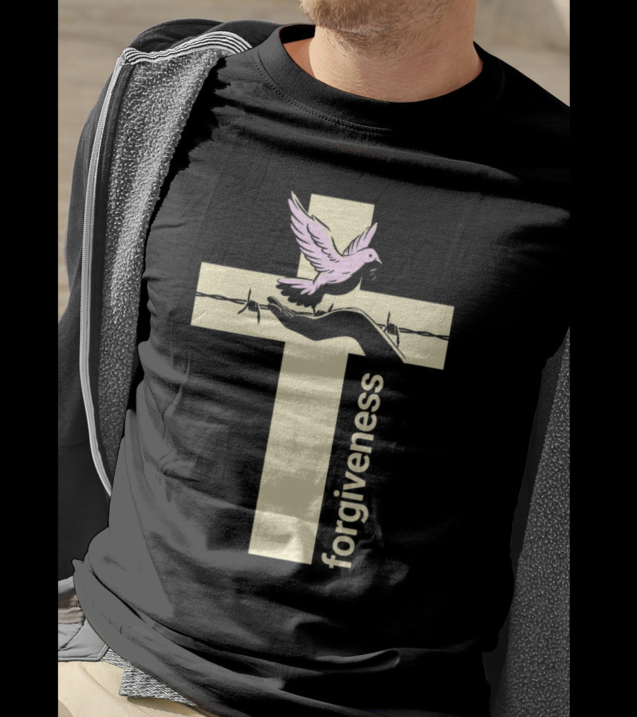 Forgiveness Dove And Cross With Barbed Wire T-Shirt
