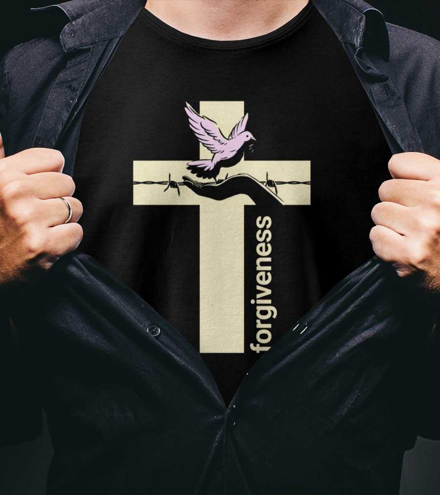 Forgiveness Dove And Cross With Barbed Wire T-Shirt