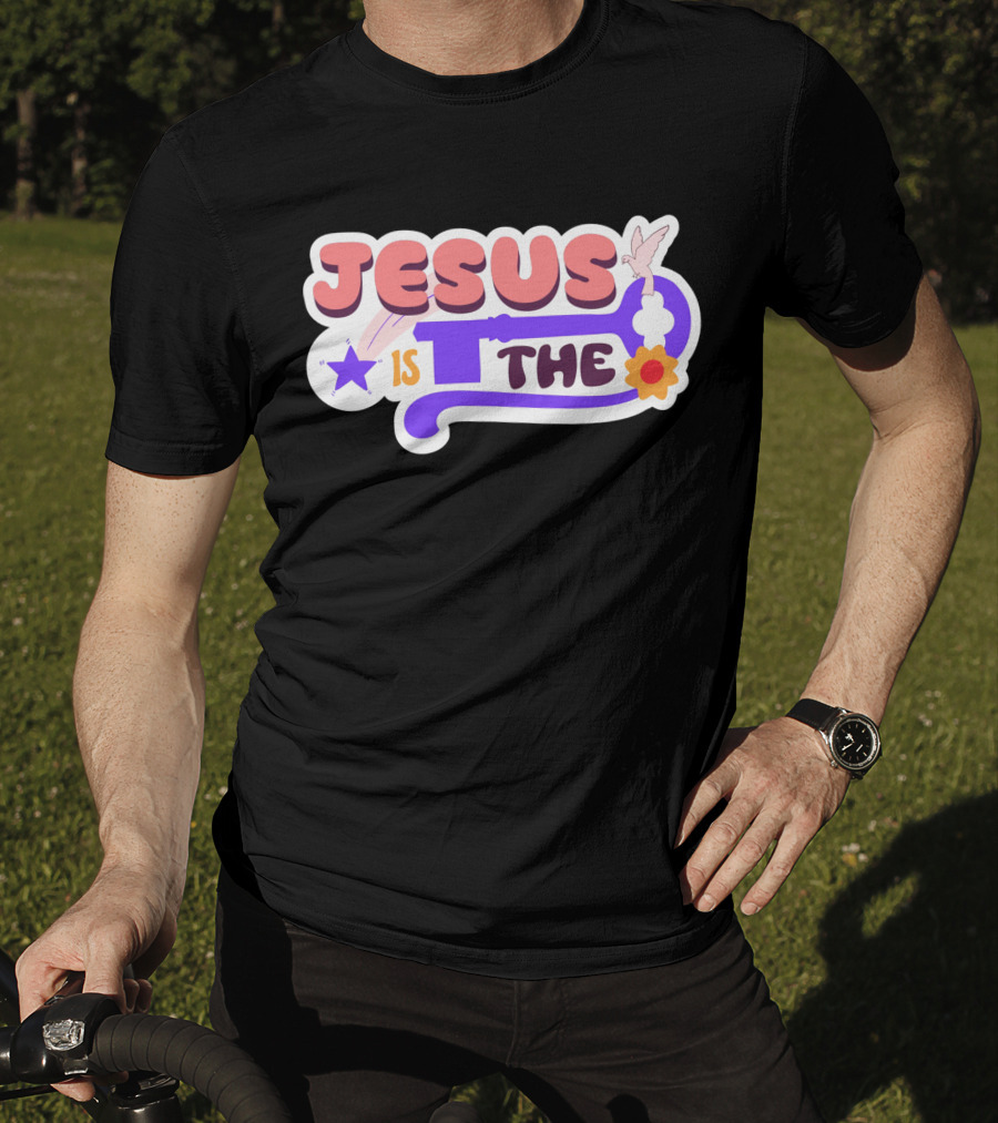 Jesus Is The Key With Dove And Star Elements T-Shirt