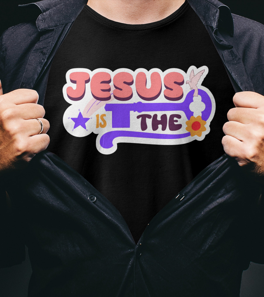Jesus Is The Key With Dove And Star Elements T-Shirt