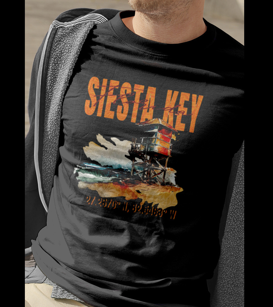 Siesta Key Florida Lifeguard Stand 27.2670° N, 82.5463° W T-Shirt