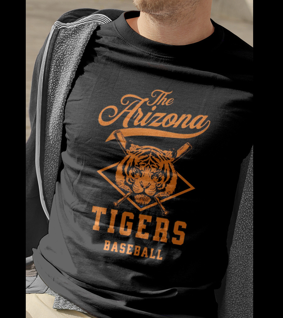The Arizona Tigers Baseball Team Logo With Crossed Bats And Tiger Head T-Shirt