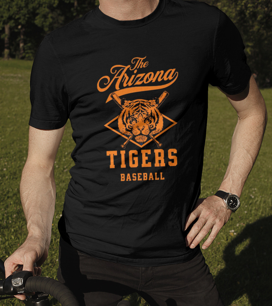 The Arizona Tigers Baseball Team Logo With Crossed Bats And Tiger Head T-Shirt