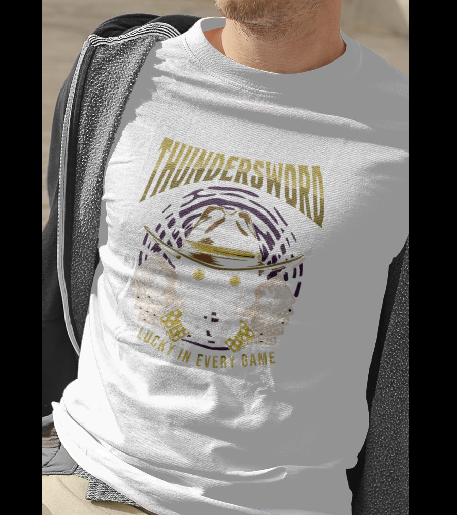 Thundersword Lucky IN Every Game Vintage Skull And Crossbones T-Shirt