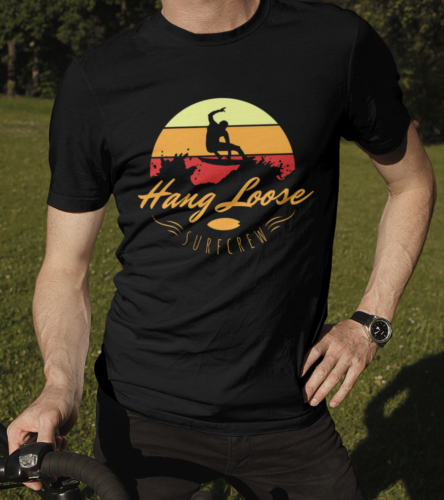 Hang Loose Surfcrew Sunset Surfing T-Shirt