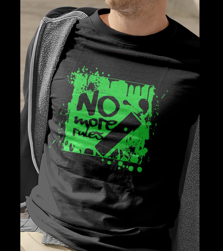 No More Rules Graffiti Spray Paint Splatter T-Shirt