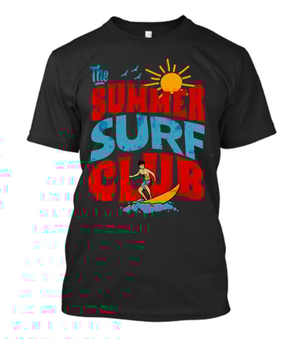 The Summer Surf Club Sun Surfing Retro Typography T-Shirt