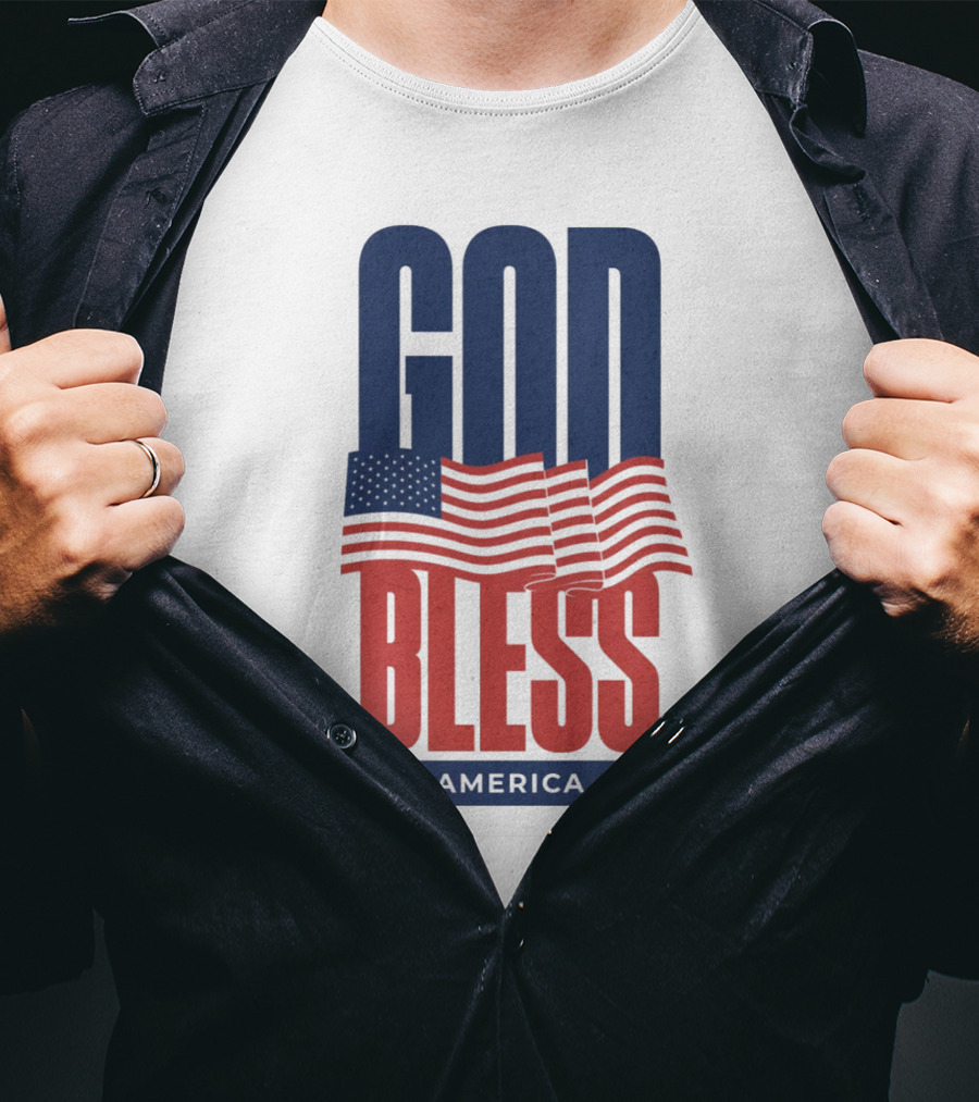 GOD BLESS AMERICA Flag T-Shirt