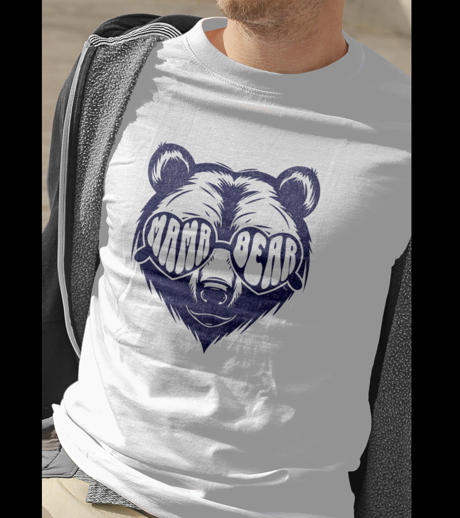Mama Bear Sunglasses Bold Lettering Bear Head T-Shirt