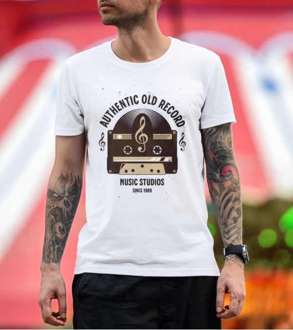 Premium T-Shirt: Authentic Old Record Music Studios Cassette Since 1989 T-Shirt Authentic Old Record Music Studios Cassette Since 1989 T-Shirt