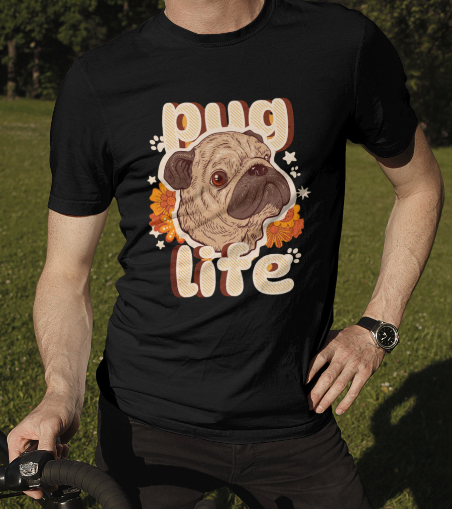 Pug Life Retro Floral T-Shirt