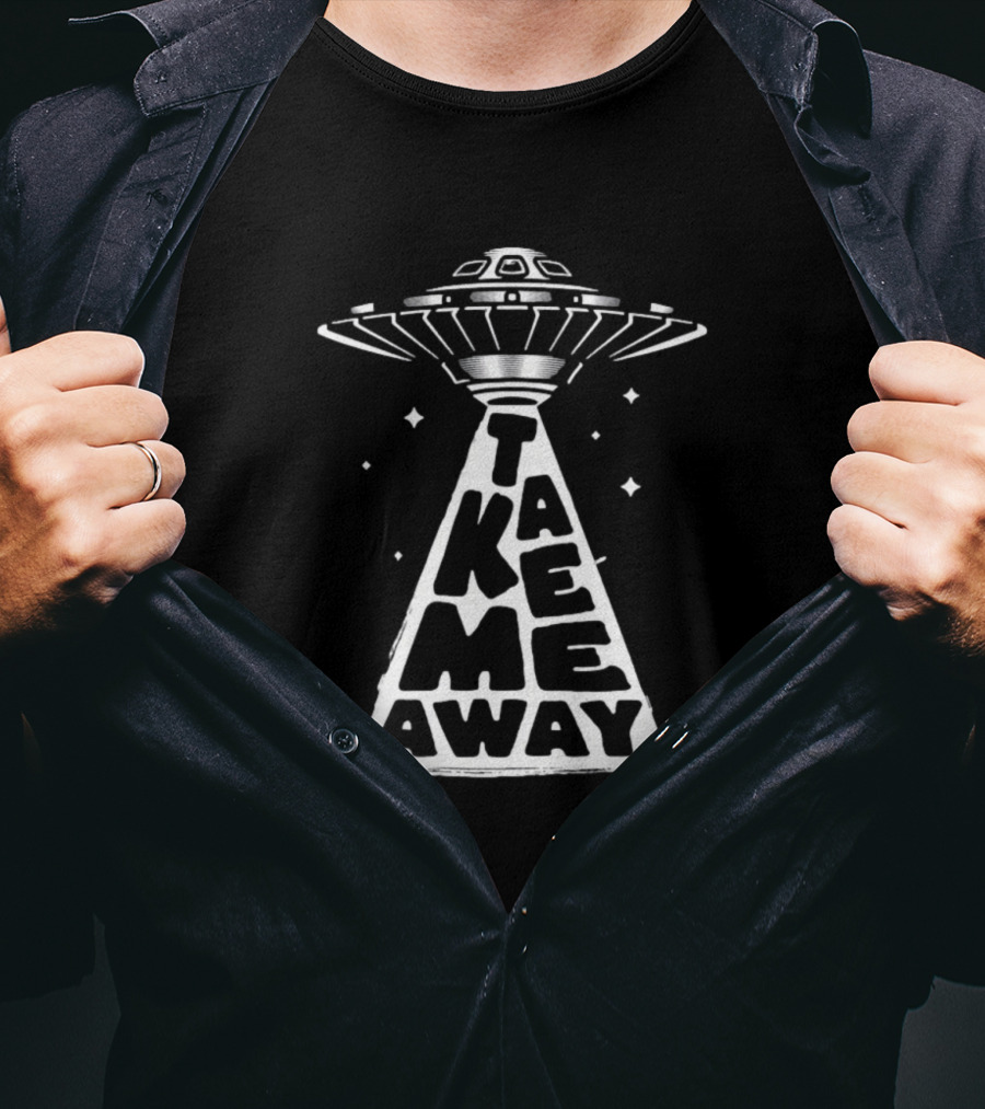 Take Me Away UFO Spaceship Beam Stars T-Shirt