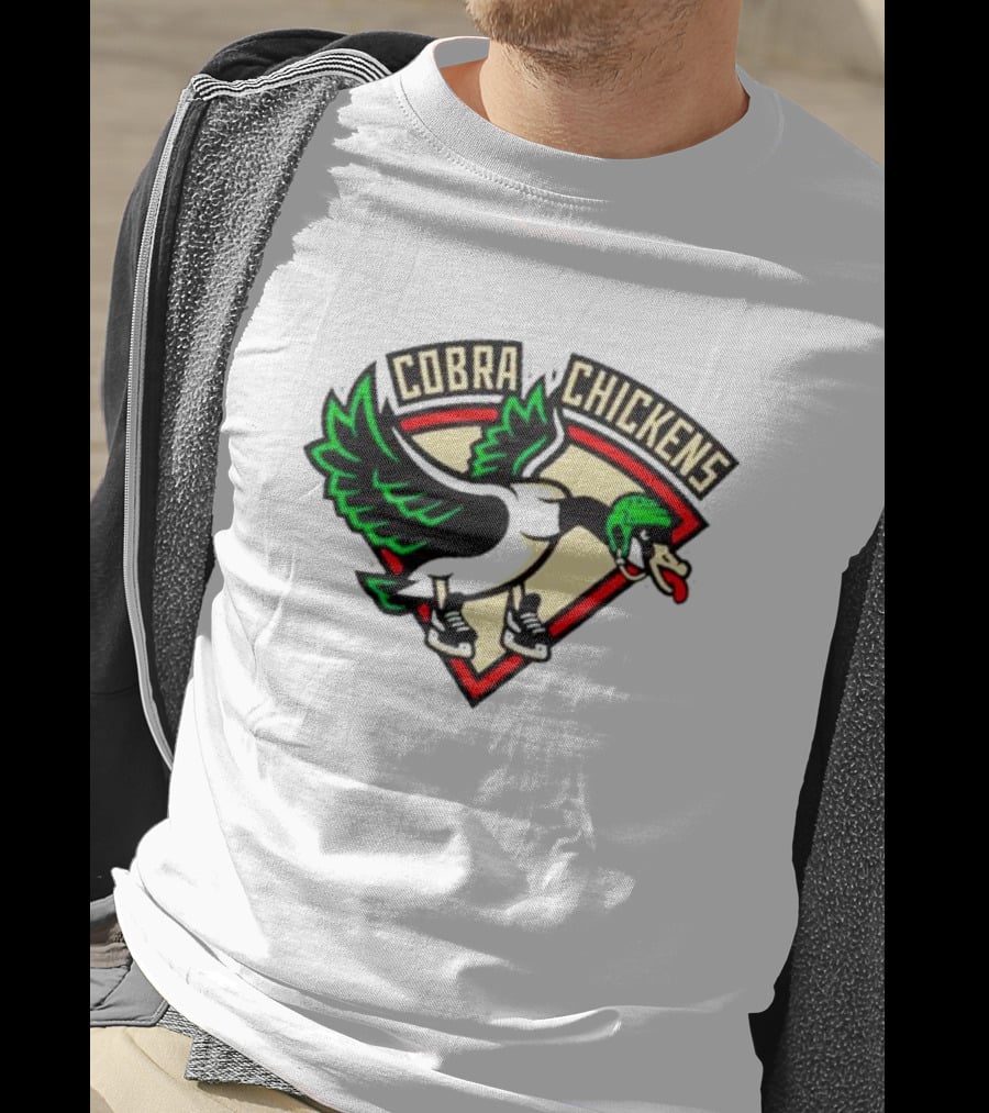 Cobra Chickens Sports Team Logo Hockey-Inspired Goose T-Shirt