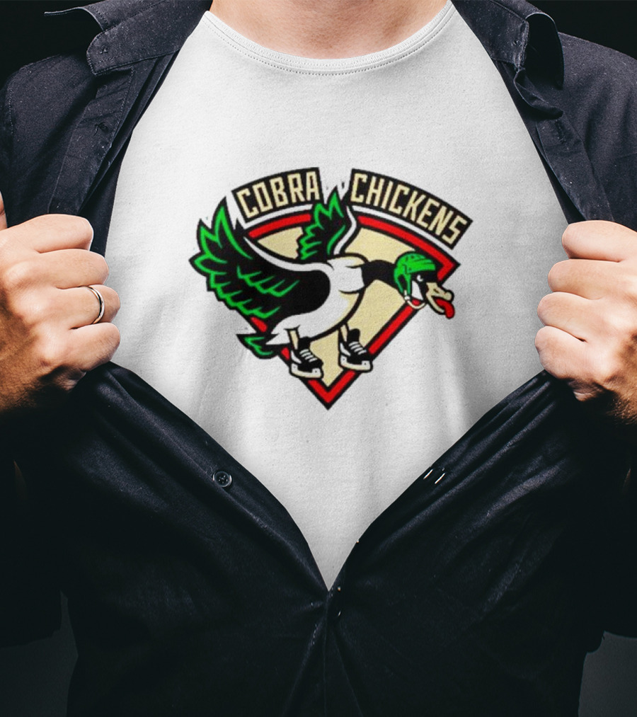 Cobra Chickens Sports Team Logo Hockey-Inspired Goose T-Shirt