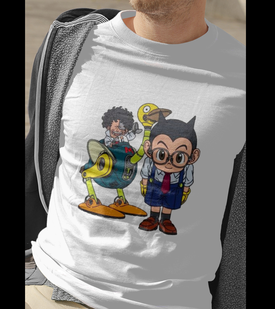 Dr. Slump Obotchaman And Character With Robot In Glasses T-Shirt