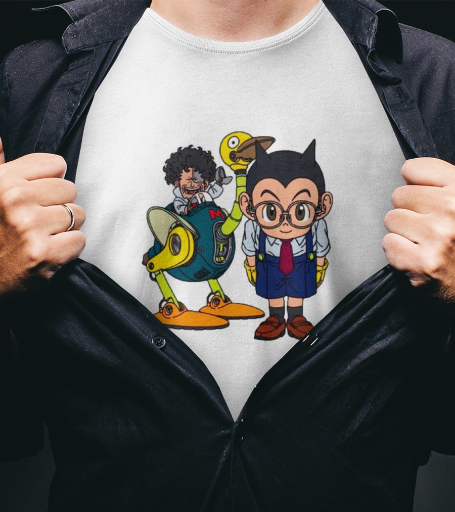 Dr. Slump Obotchaman And Character With Robot In Glasses T-Shirt