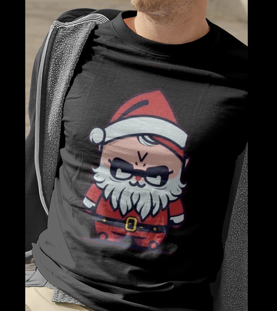 Happy Merry Christmas Kawaii Cool Santa Claus Cute Chibi Draw T-Shirt