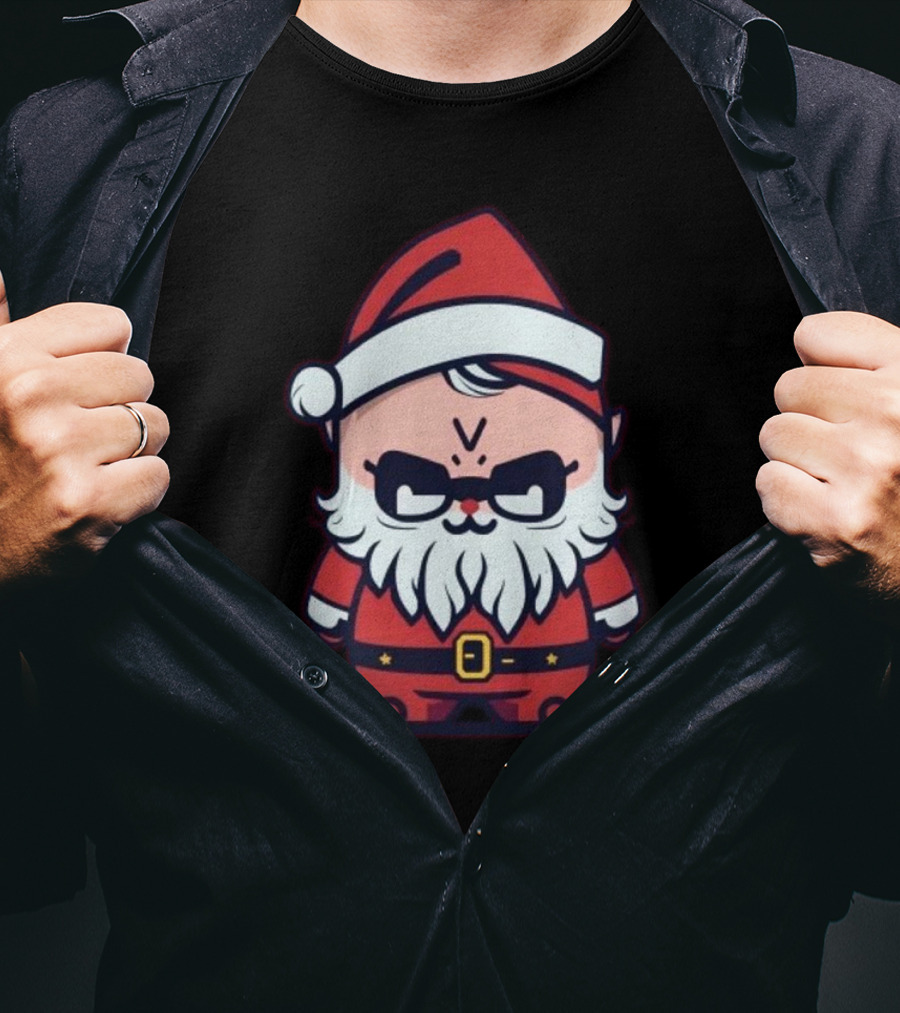 Happy Merry Christmas Kawaii Cool Santa Claus Cute Chibi Draw T-Shirt