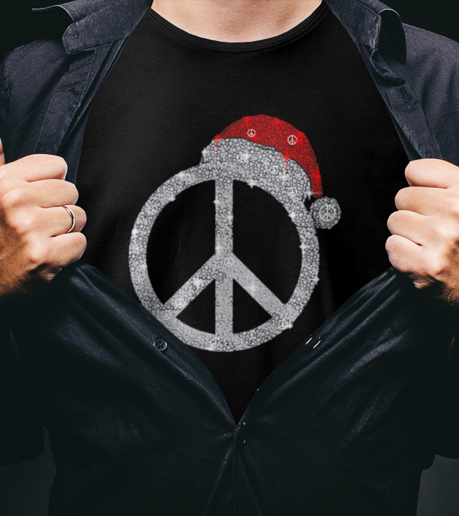 Hippie Hat Diamond Peace Christmas T-Shirt