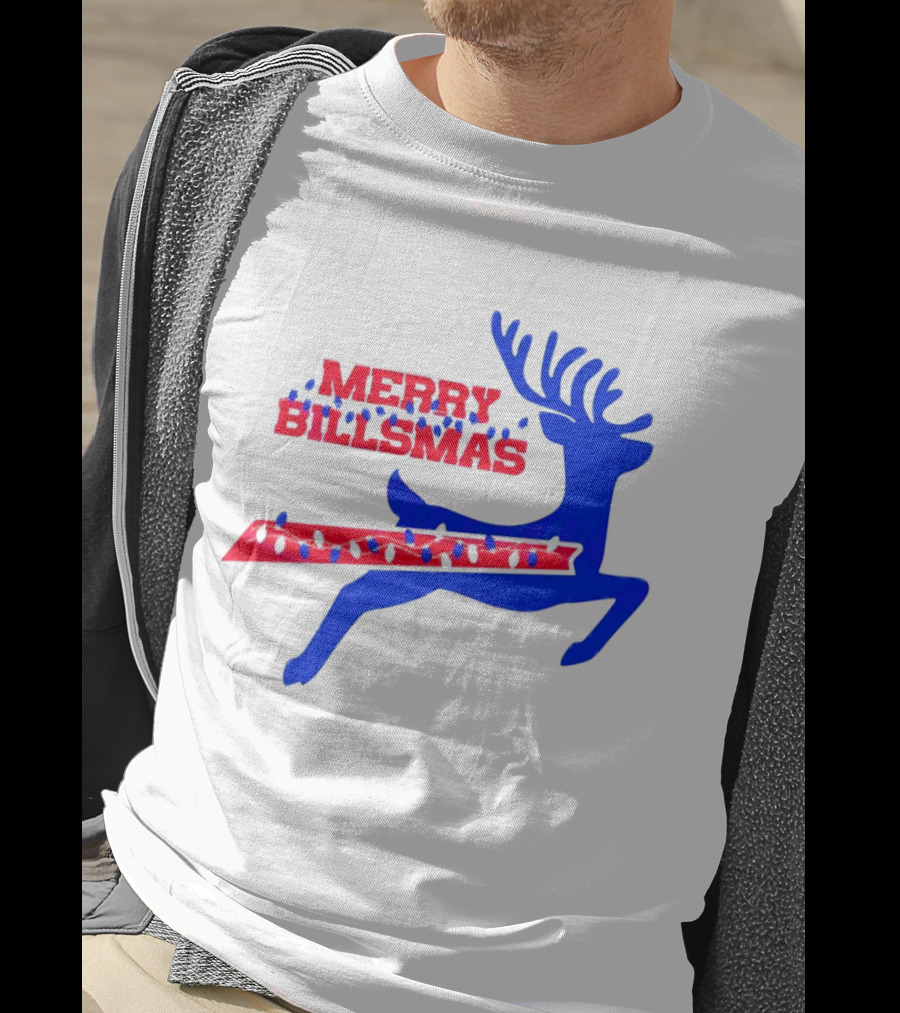 Merry Billsmas Reindeer Xmas Lights Buffalo T-Shirt