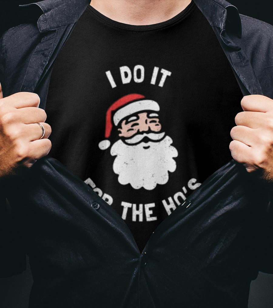 Merry Christmas Santa Claus I Do It For The Ho’s Santa Hat T-Shirt