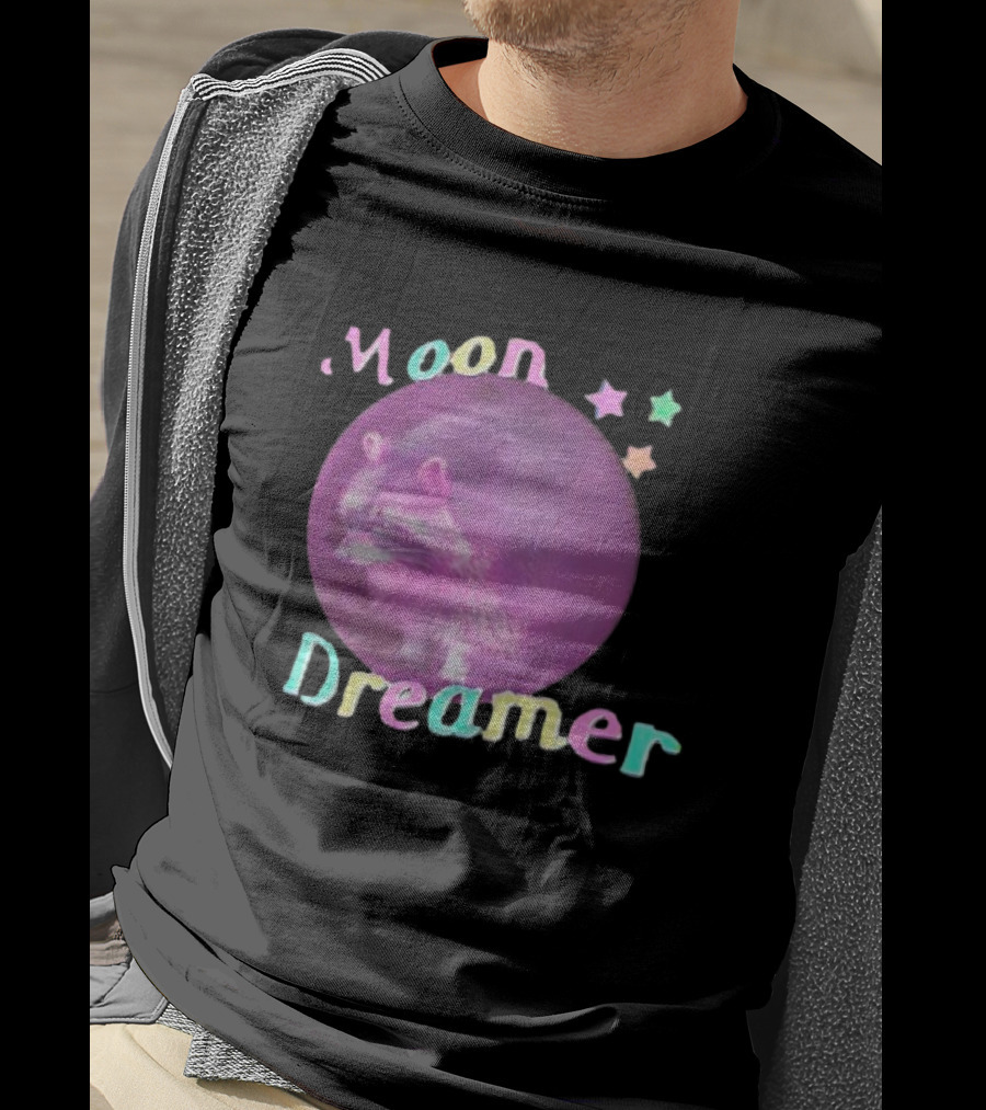 Moon Dreamer Raccoon Pastel Stars T-Shirt