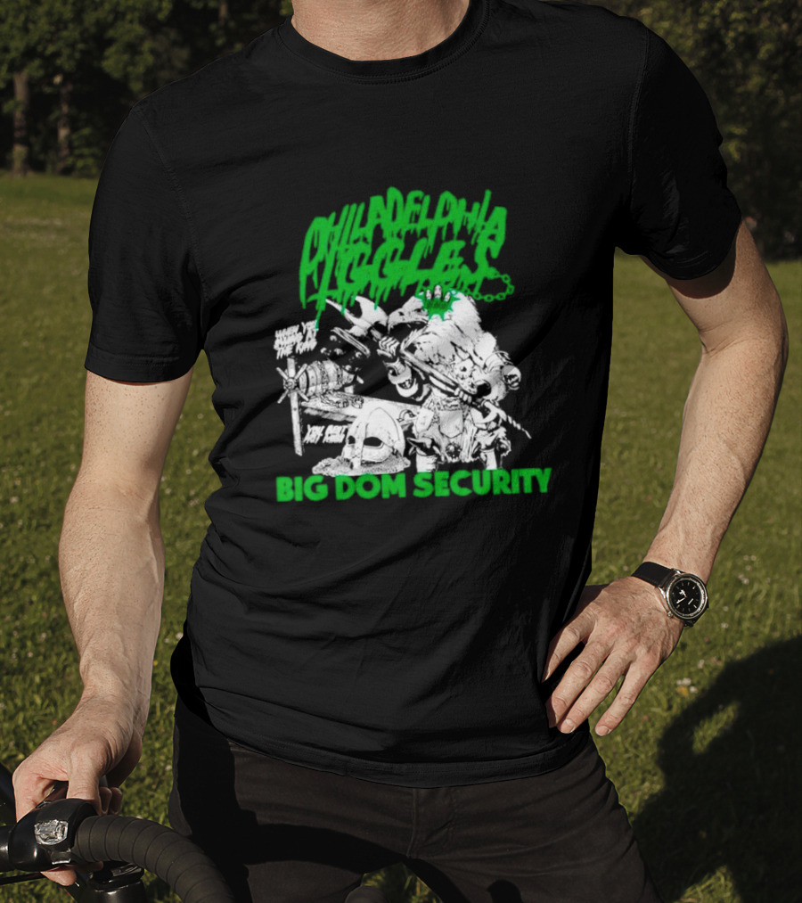 Philadelphia Iggles Big Dom Security Comic-Style Green T-Shirt