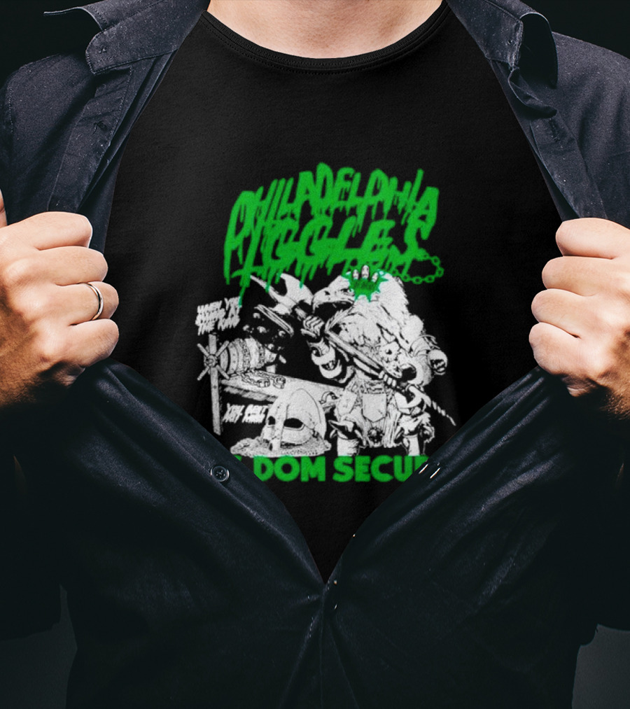 Philadelphia Iggles Big Dom Security Comic-Style Green T-Shirt