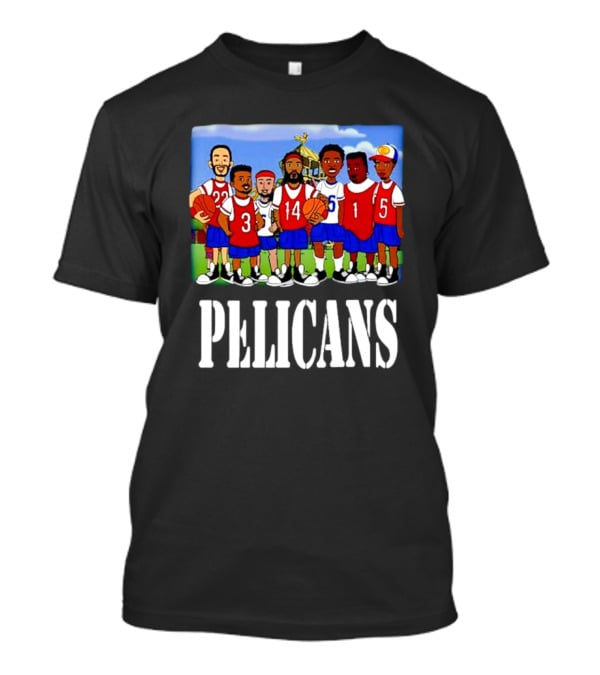 Recess Cartoon Style Characters With Basketball Jerseys Pelicans T-Shirt