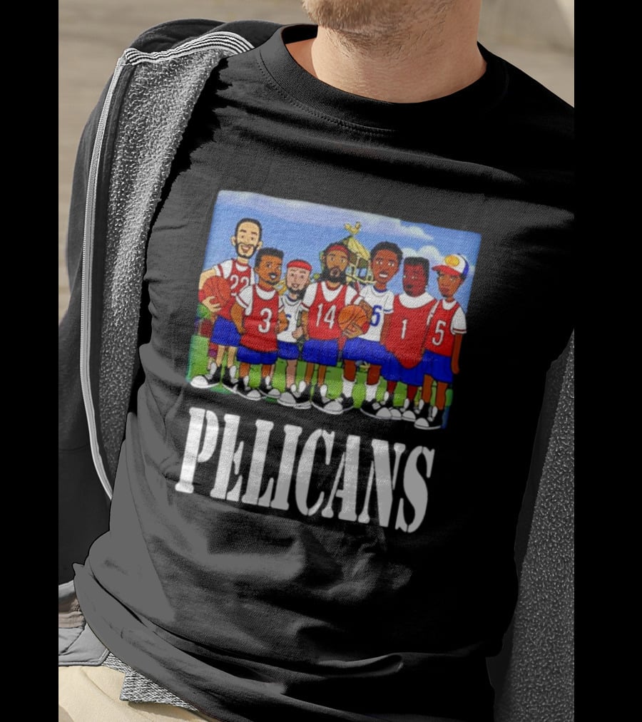 Recess Cartoon Style Characters With Basketball Jerseys Pelicans T-Shirt