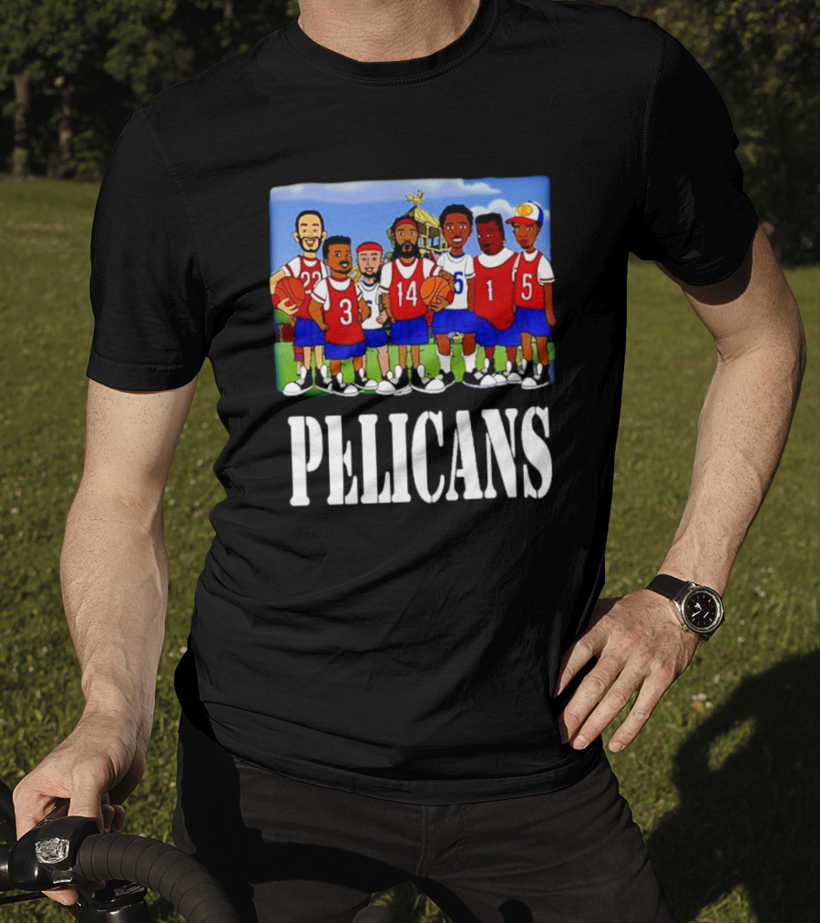 Recess Cartoon Style Characters With Basketball Jerseys Pelicans T-Shirt
